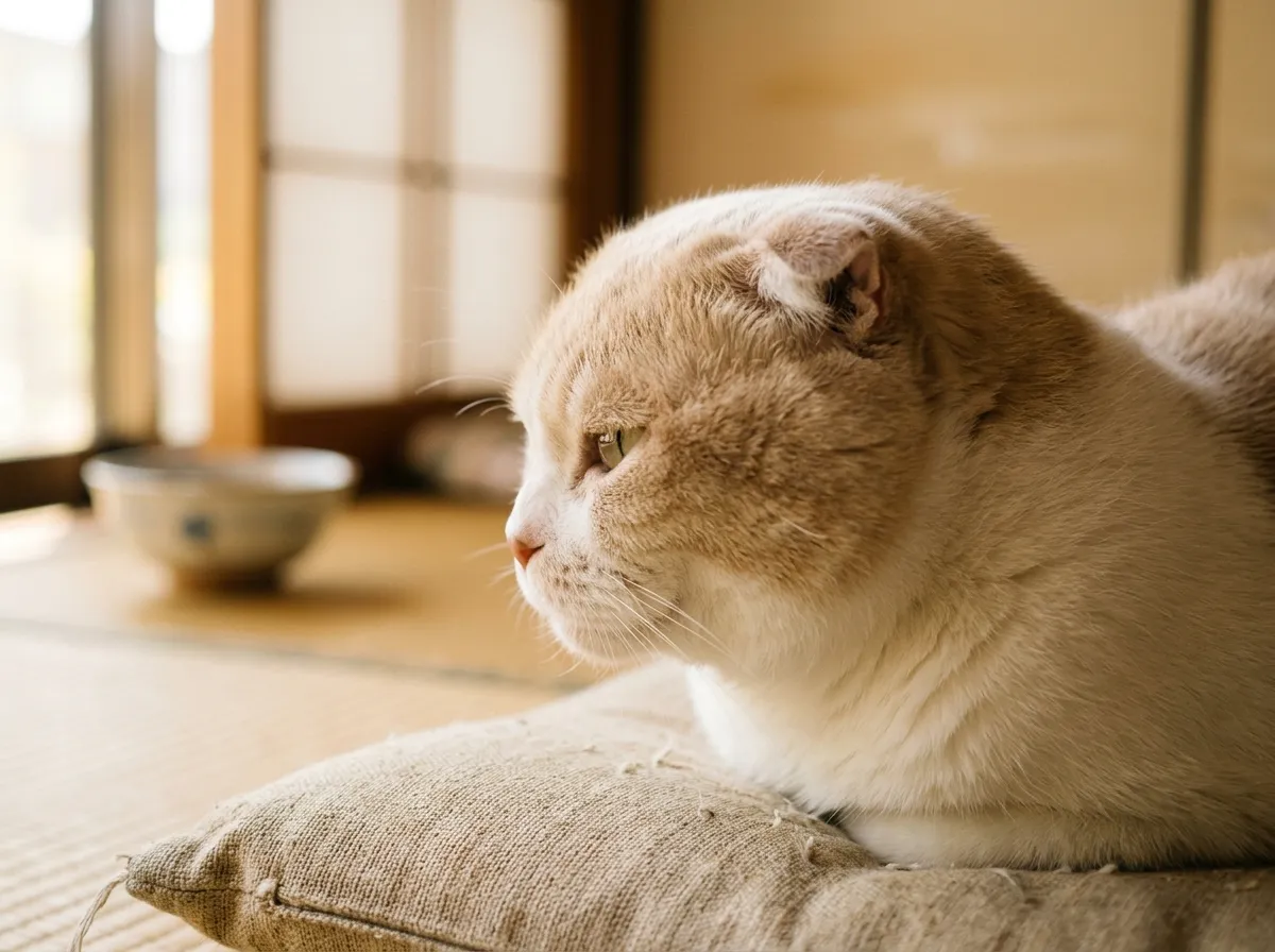 折れ耳スコティッシュフォールドの横顔